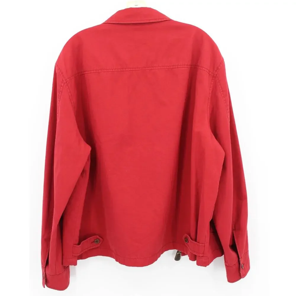 Vintage Polo Ralph Lauren Harrington Jacket Men's Red Full Zip Outerwear Size XL